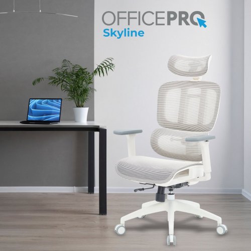 Купить Офисное кресло OfficePro Skyline OC680 (OC680-W-LG-LG) White/Light Gray - цена в Харькове, Киеве, Днепре, Одессе
в интернет-магазине Telemart фото