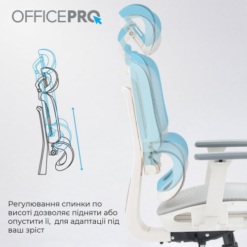 Купить Офисное кресло OfficePro Skyline OC680 (OC680-W-LG-LG) White/Light Gray - цена в Харькове, Киеве, Днепре, Одессе
в интернет-магазине Telemart фото