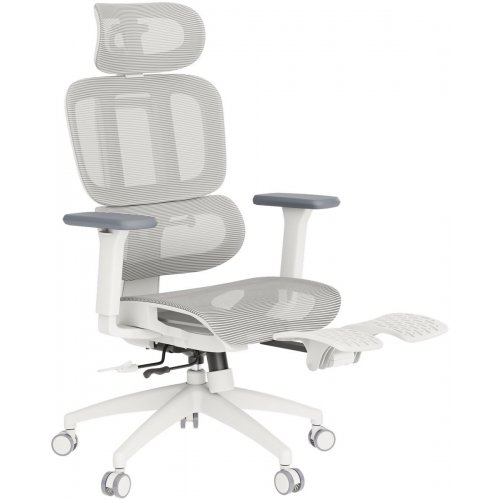 Крісло офісне OfficePro Skyline Footrest OC750 (OC750-W-LG-LG) White/Light Gray купити в Україні: Київ, Львів, Хмельницький, Тернопіль, Івано-Франківськ | Низька ціна, відгуки, характеристики від TELEMART фото