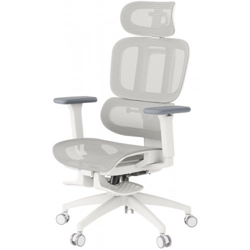 Крісло офісне OfficePro Skyline Footrest OC750 (OC750-W-LG-LG) White/Light Gray купити в Україні: Київ, Львів, Хмельницький, Тернопіль, Івано-Франківськ | Низька ціна, відгуки, характеристики від TELEMART фото