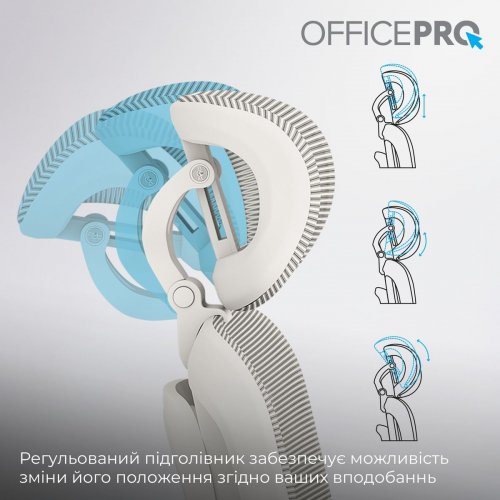 Крісло офісне OfficePro Skyline Footrest OC750 (OC750-W-LG-LG) White/Light Gray купити в Україні: Київ, Львів, Хмельницький, Тернопіль, Івано-Франківськ | Низька ціна, відгуки, характеристики від TELEMART фото