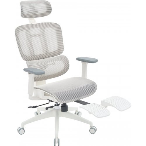 Купити Крісло офісне OfficePro Skyline Footrest OC750 (OC750-W-LG-LG) White/Light Gray - ціна в Києві, Львові, Вінниці, Хмельницькому, Франківську, Україні | інтернет-магазин TELEMART.UA фото