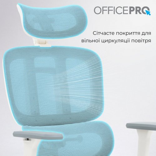 Купити Крісло офісне OfficePro Skyline Footrest OC750 (OC750-W-LG-LG) White/Light Gray - ціна в Києві, Львові, Вінниці, Хмельницькому, Франківську, Україні | інтернет-магазин TELEMART.UA фото