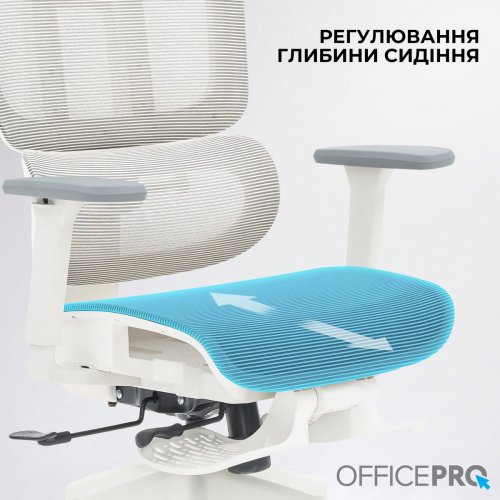 Купити Крісло офісне OfficePro Skyline Footrest OC750 (OC750-W-LG-LG) White/Light Gray - ціна в Києві, Львові, Вінниці, Хмельницькому, Франківську, Україні | інтернет-магазин TELEMART.UA фото
