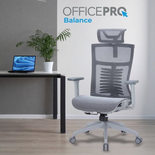 Купить Офисное кресло OfficePro Balance OC620 (OC620-G-DG-DG) Gray/Dark Gray - цена в Харькове, Киеве, Днепре, Одессе
в интернет-магазине Telemart фото