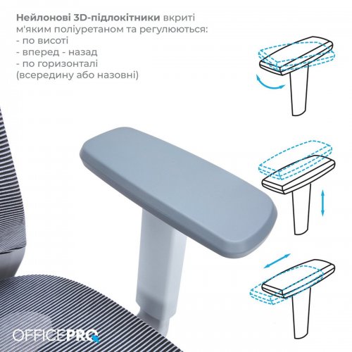 Купить Офисное кресло OfficePro Balance OC620 (OC620-G-DG-DG) Gray/Dark Gray - цена в Харькове, Киеве, Днепре, Одессе
в интернет-магазине Telemart фото