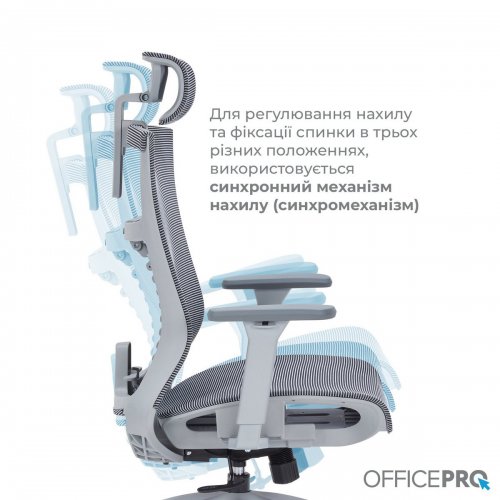 Купить Офисное кресло OfficePro Balance OC620 (OC620-G-DG-DG) Gray/Dark Gray - цена в Харькове, Киеве, Днепре, Одессе
в интернет-магазине Telemart фото