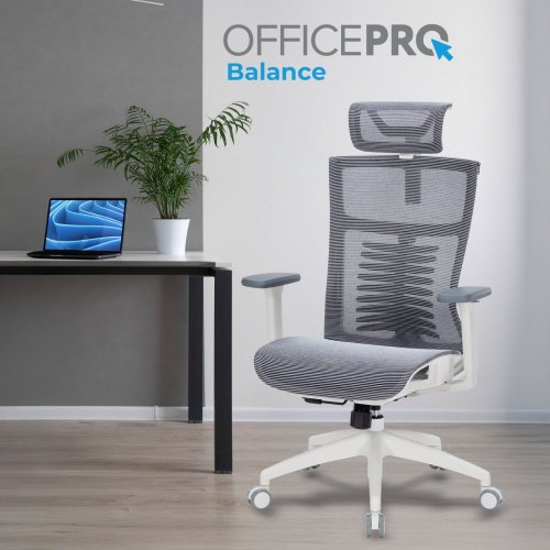Купити Крісло офісне OfficePro Balance OC620 (OC620-W-DG-DG) White/Dark Gray - ціна в Києві, Львові, Вінниці, Хмельницькому, Франківську, Україні | інтернет-магазин TELEMART.UA фото