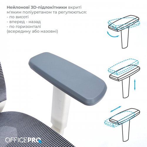 Купити Крісло офісне OfficePro Balance OC620 (OC620-W-DG-DG) White/Dark Gray - ціна в Києві, Львові, Вінниці, Хмельницькому, Франківську, Україні | інтернет-магазин TELEMART.UA фото