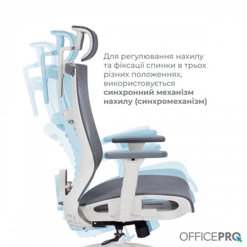 Купити Крісло офісне OfficePro Balance OC620 (OC620-W-DG-DG) White/Dark Gray - ціна в Києві, Львові, Вінниці, Хмельницькому, Франківську, Україні | інтернет-магазин TELEMART.UA фото