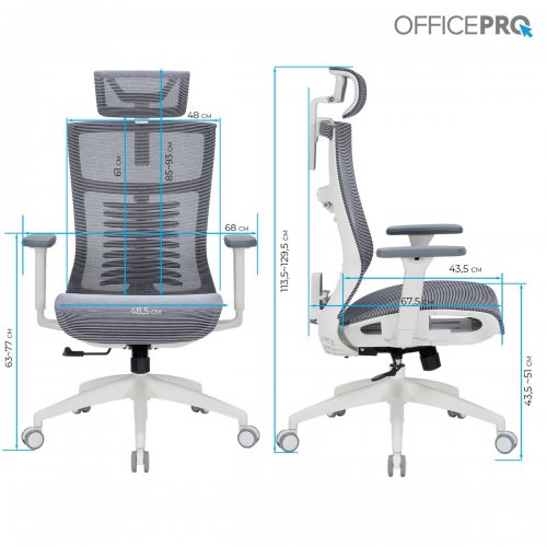 Купити Крісло офісне OfficePro Balance OC620 (OC620-W-DG-DG) White/Dark Gray - ціна в Києві, Львові, Вінниці, Хмельницькому, Франківську, Україні | інтернет-магазин TELEMART.UA фото