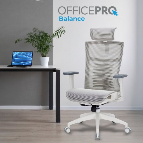 Купить Офисное кресло OfficePro Balance OC620 (OC620-W-LG-LG) White/Light Gray - цена в Харькове, Киеве, Днепре, Одессе
в интернет-магазине Telemart фото