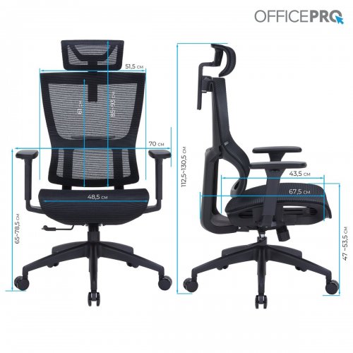 Купити Крісло офісне OfficePro Elegant OC660 (OC660-B-B-B) Black - ціна в Києві, Львові, Вінниці, Хмельницькому, Франківську, Україні | інтернет-магазин TELEMART.UA фото