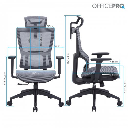 Купити Крісло офісне OfficePro Elegant OC660 (OC660-B-DG-DG) Black/Dark Gray - ціна в Києві, Львові, Вінниці, Хмельницькому, Франківську, Україні | інтернет-магазин TELEMART.UA фото
