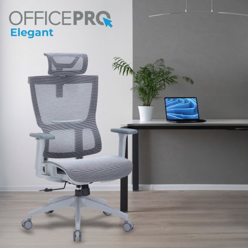 Купити Крісло офісне OfficePro Elegant OC660 (OC660-G-DG-DG) Gray/Dark Gray - ціна в Києві, Львові, Вінниці, Хмельницькому, Франківську, Україні | інтернет-магазин TELEMART.UA фото