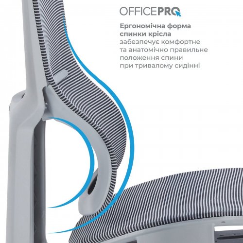 Купити Крісло офісне OfficePro Elegant OC660 (OC660-G-DG-DG) Gray/Dark Gray - ціна в Києві, Львові, Вінниці, Хмельницькому, Франківську, Україні | інтернет-магазин TELEMART.UA фото