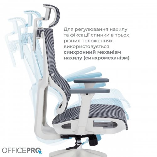 Купить Офисное кресло OfficePro Elegant OC660 (OC660-W-DG-DG) White/Dark Gray - цена в Харькове, Киеве, Днепре, Одессе
в интернет-магазине Telemart фото