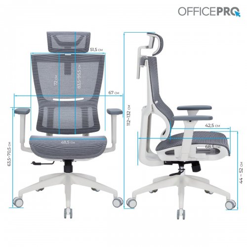 Купить Офисное кресло OfficePro Elegant OC660 (OC660-W-DG-DG) White/Dark Gray - цена в Харькове, Киеве, Днепре, Одессе
в интернет-магазине Telemart фото