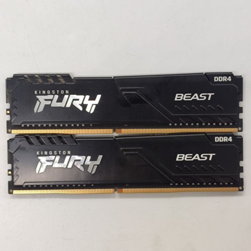 Озп Kingston DDR4 16GB (2x8GB) 3200Mhz FURY Beast Black (KF432C16BBK2/16) (Відновлено продавцем, 786617) купити з перевіркою сумісності: огляд, характеристики, ціна у Києві, Львові, Вінниці, Хмельницькому, Івано-Франківську, Україні | інтернет-магазин TELEMART.UA фото
