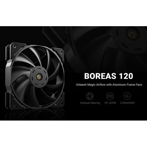 Кулер для корпуса ID-Cooling Boreas 120 (BOREAS-120) Black купити з перевіркою сумісності: огляд, характеристики, ціна у Києві, Львові, Вінниці, Хмельницькому, Івано-Франківську, Україні | інтернет-магазин TELEMART.UA фото