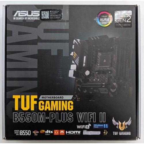 Материнська плата Asus TUF GAMING B550M-PLUS II WIFI (sAM4, B550) (Відновлено продавцем, 787126) купити з перевіркою сумісності: огляд, характеристики, ціна у Києві, Львові, Вінниці, Хмельницькому, Івано-Франківську, Україні | інтернет-магазин TELEMART.UA фото