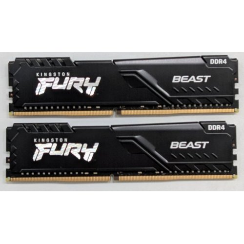 Озп Kingston DDR4 32GB (2x16GB) 3200Mhz FURY Beast Black (KF432C16BB1K2/32) (Відновлено продавцем, 787181) купити з перевіркою сумісності: огляд, характеристики, ціна у Києві, Львові, Вінниці, Хмельницькому, Івано-Франківську, Україні | інтернет-магазин TELEMART.UA фото