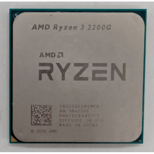 Процесор AMD Ryzen 3 2200G 3.5(3.7)GHz sAM4 Tray (YD220BC5M4MFB) (Відновлено продавцем, 787184) купити з перевіркою сумісності: огляд, характеристики, ціна у Києві, Львові, Вінниці, Хмельницькому, Івано-Франківську, Україні | інтернет-магазин TELEMART.UA фото