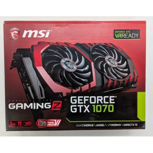 Купить Видеокарта MSI GeForce GTX 1070 Gaming Z 8192MB (GTX 1070 GAMING Z 8G) (Восстановлено продавцом, 787203) с проверкой совместимости: обзор, характеристики, цена в Киеве, Днепре, Одессе, Харькове, Украине | интернет-магазин TELEMART.UA фото