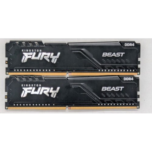 Озп Kingston DDR4 16GB (2x8GB) 3200Mhz FURY Beast Black (KF432C16BBK2/16) (Відновлено продавцем, 787272) купити з перевіркою сумісності: огляд, характеристики, ціна у Києві, Львові, Вінниці, Хмельницькому, Івано-Франківську, Україні | інтернет-магазин TELEMART.UA фото