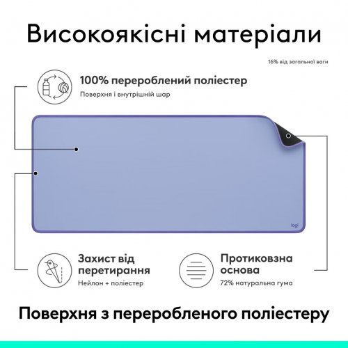 Купить Коврик для мышки Logitech Desk Mat Studio Series (956-000149) Lilac - цена в Харькове, Киеве, Днепре, Одессе
в интернет-магазине Telemart фото