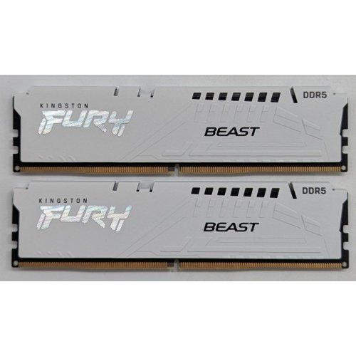 Озп Kingston DDR5 32GB (2x16GB) 6400Mhz FURY Beast White (KF564C32BWEK2-32) (Відновлено продавцем, 787460) купити з перевіркою сумісності: огляд, характеристики, ціна у Києві, Львові, Вінниці, Хмельницькому, Івано-Франківську, Україні | інтернет-магазин TELEMART.UA фото
