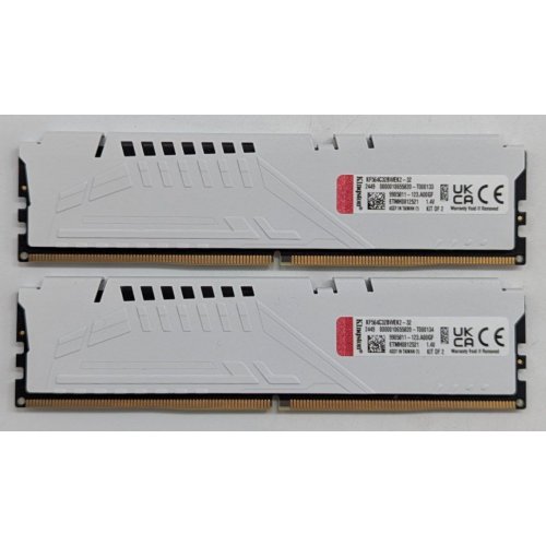 Озп Kingston DDR5 32GB (2x16GB) 6400Mhz FURY Beast White (KF564C32BWEK2-32) (Відновлено продавцем, 787460) купити з перевіркою сумісності: огляд, характеристики, ціна у Києві, Львові, Вінниці, Хмельницькому, Івано-Франківську, Україні | інтернет-магазин TELEMART.UA фото