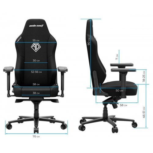 Ігрове крісло Anda Seat Phantom 3 XL Fabric (AD18XL-52-GB-F-G01) Dark Gray купити в Україні: Київ, Львів, Хмельницький, Тернопіль, Івано-Франківськ | Низька ціна, відгуки, характеристики від TELEMART фото