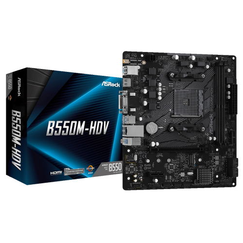 Уцінка материнська плата AsRock B550M-HDV (sAM4, AMD B550) (Сліди використання, 787473) купити з перевіркою сумісності: огляд, характеристики, ціна у Києві, Львові, Вінниці, Хмельницькому, Івано-Франківську, Україні | інтернет-магазин TELEMART.UA фото