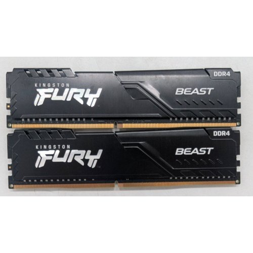 Озп Kingston DDR4 16GB (2x8GB) 3200Mhz FURY Beast Black (KF432C16BBK2/16) (Відновлено продавцем, 787585) купити з перевіркою сумісності: огляд, характеристики, ціна у Києві, Львові, Вінниці, Хмельницькому, Івано-Франківську, Україні | інтернет-магазин TELEMART.UA фото