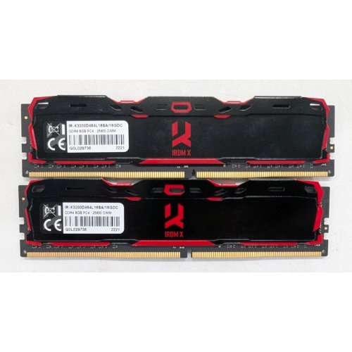 Озп GoodRAM DDR4 16GB (2x8GB) 3200Mhz IRDM X Red (IR-XR3200D464L16SA/16GDC) (Відновлено продавцем, 788029) купити з перевіркою сумісності: огляд, характеристики, ціна у Києві, Львові, Вінниці, Хмельницькому, Івано-Франківську, Україні | інтернет-магазин TELEMART.UA фото
