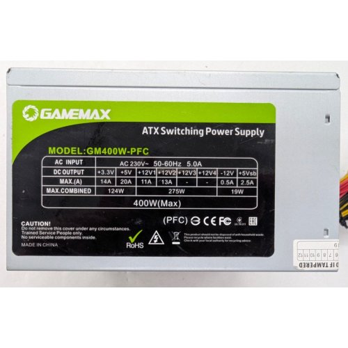 Купить Блок питания GAMEMAX 400W 120mm FAN (GM-400W-PFC) OEM (Восстановлено продавцом, 788100) с проверкой совместимости: обзор, характеристики, цена в Киеве, Днепре, Одессе, Харькове, Украине | интернет-магазин TELEMART.UA фото