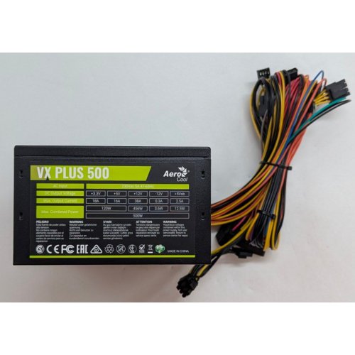 Купить Блок питания Aerocool VX PLUS 500W (VX PLUS 500) (Восстановлено продавцом, 788246) с проверкой совместимости: обзор, характеристики, цена в Киеве, Днепре, Одессе, Харькове, Украине | интернет-магазин TELEMART.UA фото