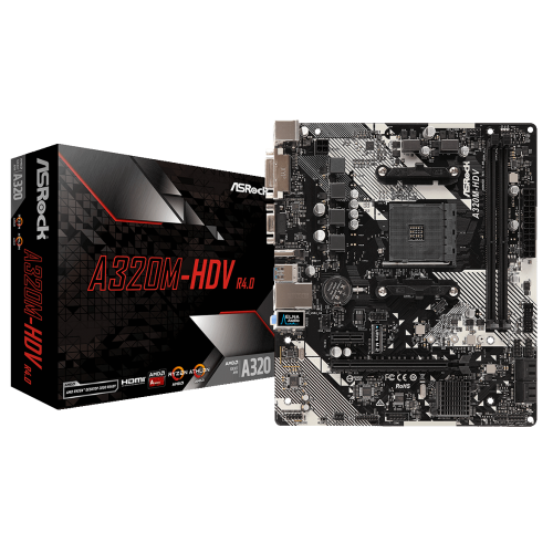 Материнська плата AsRock A320M-HDV R4.0 (sAM4, AMD A320) (Відновлено продавцем, 788274) купити з перевіркою сумісності: огляд, характеристики, ціна у Києві, Львові, Вінниці, Хмельницькому, Івано-Франківську, Україні | інтернет-магазин TELEMART.UA фото