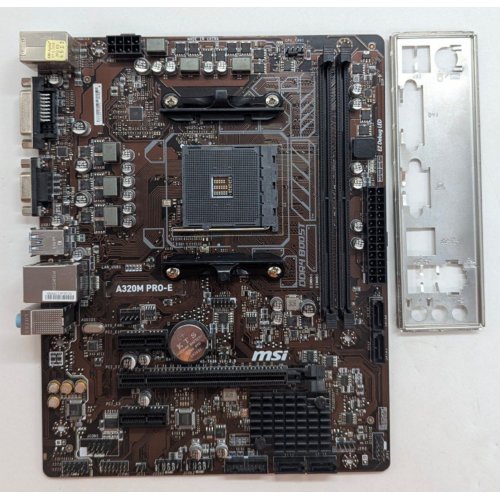 Материнська плата MSI A320M PRO-E (sAM4, AMD A320) (Відновлено продавцем, 788362) купити з перевіркою сумісності: огляд, характеристики, ціна у Києві, Львові, Вінниці, Хмельницькому, Івано-Франківську, Україні | інтернет-магазин TELEMART.UA фото