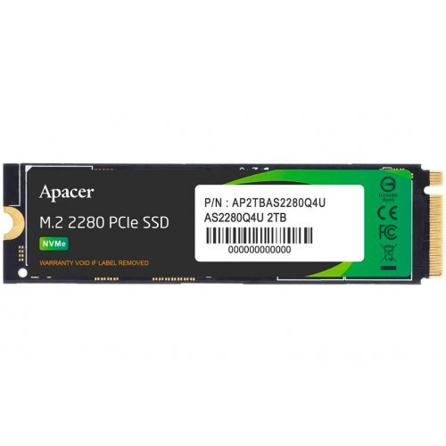 Купить SSD-диск Apacer AS2280Q4U 3D NAND 2TB M.2 (2280 PCI-E) NVMe x4 (AP2TBAS2280Q4U-1) с проверкой совместимости: обзор, характеристики, цена в Киеве, Днепре, Одессе, Харькове, Украине | интернет-магазин TELEMART.UA фото