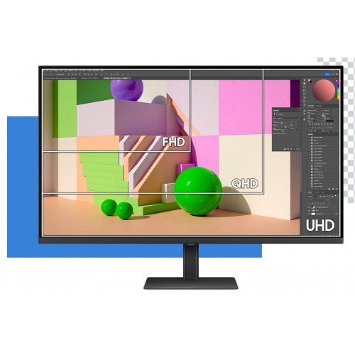 Купить Монитор Samsung 37" ViewFinity S8 S80UD (LS37D802UAIXCI) Black - цена в Харькове, Киеве, Днепре, Одессе
в интернет-магазине Telemart фото