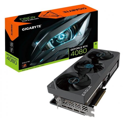 Купить Видеокарта Gigabyte GeForce RTX 4080 EAGLE 16384MB (GV-N4080EAGLE-16GD) (Восстановлено продавцом, 788551) с проверкой совместимости: обзор, характеристики, цена в Киеве, Днепре, Одессе, Харькове, Украине | интернет-магазин TELEMART.UA фото