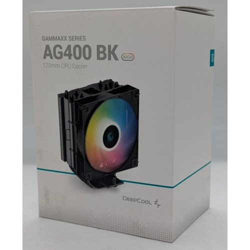 Кулер Deepcool AG400 ARGB (R-AG400-BKANMC-G-2) Black (Відновлено продавцем, 788589) купити з перевіркою сумісності: огляд, характеристики, ціна у Києві, Львові, Вінниці, Хмельницькому, Івано-Франківську, Україні | інтернет-магазин TELEMART.UA фото