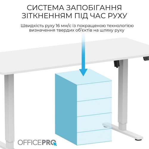 Купити Уцінка стіл з електро регулюванням висоти OfficePro ODE1670 White (Відсутні кабельні стяжкит(2шт), 788602) - ціна в Києві, Львові, Вінниці, Хмельницькому, Франківську, Україні | інтернет-магазин TELEMART.UA фото