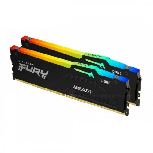 Купить Уценка озу Kingston DDR5 32GB (2x16GB) 6000Mhz FURY Beast RGB (KF560C36BBEAK2-32) (Вскрытая упаковка, 788609) с проверкой совместимости: обзор, характеристики, цена в Киеве, Днепре, Одессе, Харькове, Украине | интернет-магазин TELEMART.UA фото