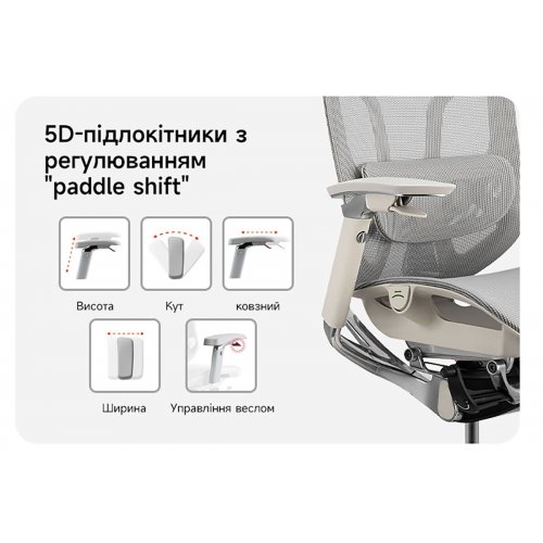 Ергономічне крісло GT Chair Dvary X Pro Grey купити в Україні: Київ, Львів, Хмельницький, Тернопіль, Івано-Франківськ | Низька ціна, відгуки, характеристики від TELEMART фото