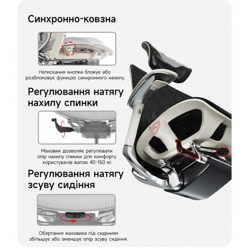 Ергономічне крісло GT Chair Dvary X Pro Grey купити в Україні: Київ, Львів, Хмельницький, Тернопіль, Івано-Франківськ | Низька ціна, відгуки, характеристики від TELEMART фото