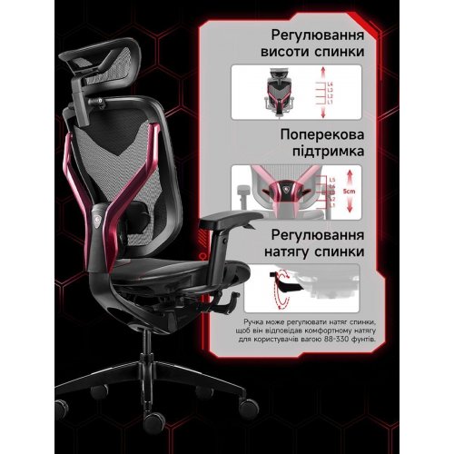 Ергономічне крісло GT Chair Vida X PU Design Black купити в Україні: Київ, Львів, Хмельницький, Тернопіль, Івано-Франківськ | Низька ціна, відгуки, характеристики від TELEMART фото