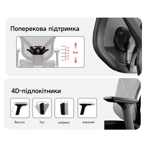 Ергономічне крісло GT Chair Vida M Black купити в Україні: Київ, Львів, Хмельницький, Тернопіль, Івано-Франківськ | Низька ціна, відгуки, характеристики від TELEMART фото